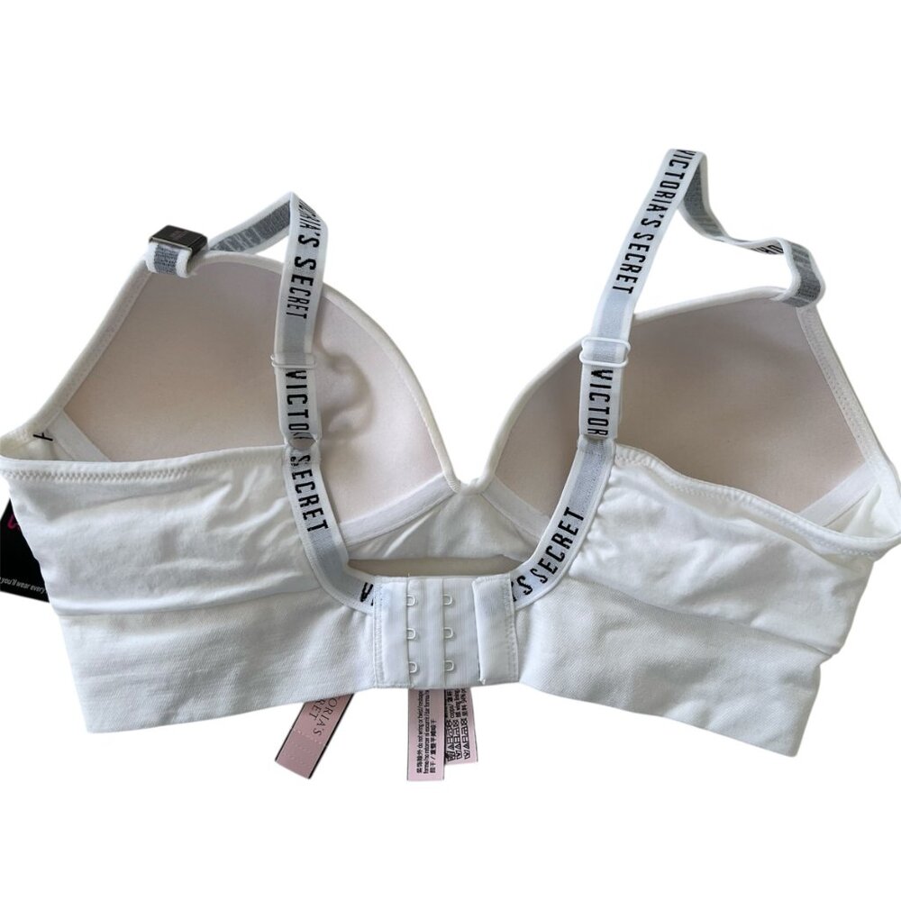NWT Victoria's Secret Size M Perfect Comfort Bra Lightly Padded White - Picture 2 of 5